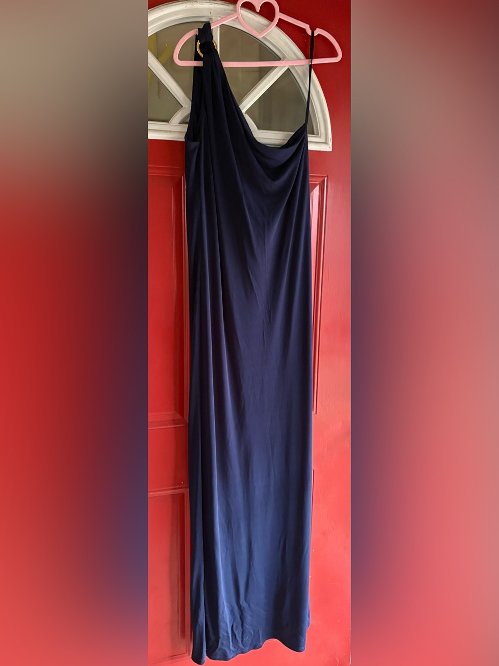 Lauren Ralph Lauren Navy One-Shoulder Maxi Skirt